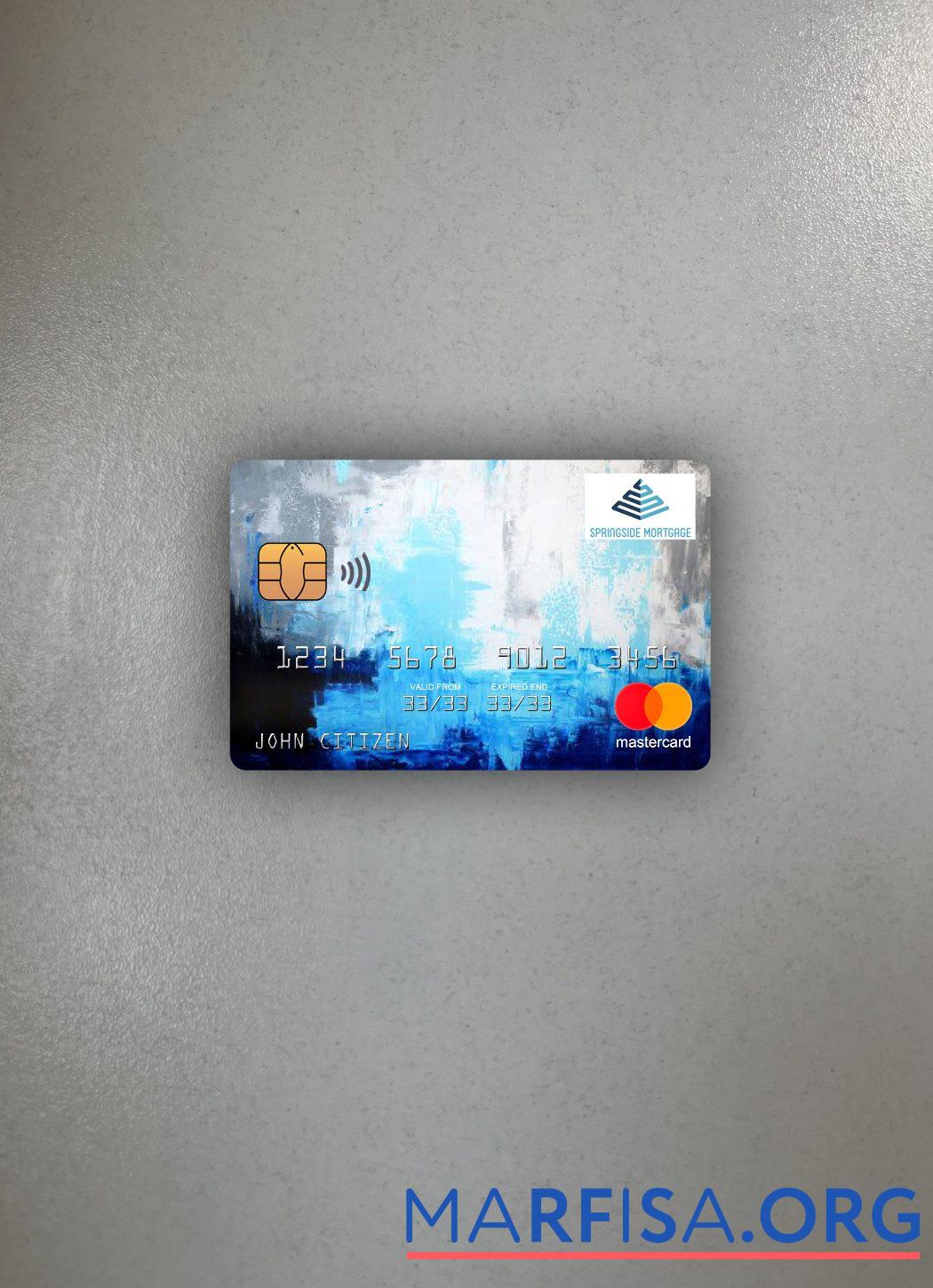 Printable USA Springside Mortgage bank mastercard photolook front template